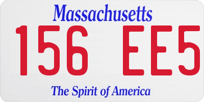MA license plate 156EE5
