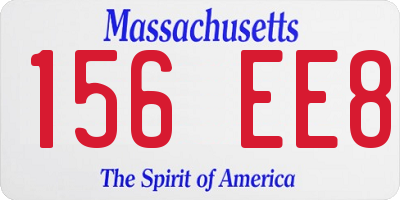 MA license plate 156EE8