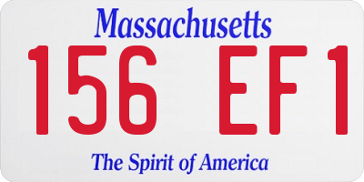 MA license plate 156EF1