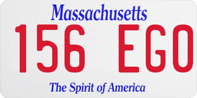 MA license plate 156EG0