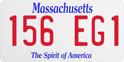 MA license plate 156EG1