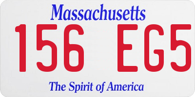 MA license plate 156EG5