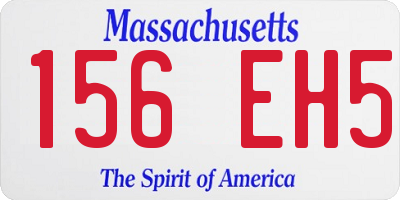 MA license plate 156EH5