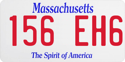 MA license plate 156EH6