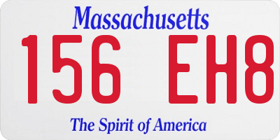 MA license plate 156EH8