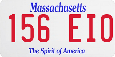 MA license plate 156EI0