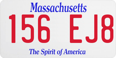 MA license plate 156EJ8