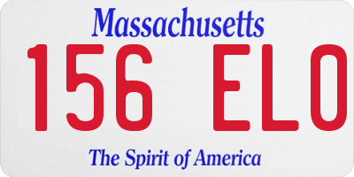 MA license plate 156EL0