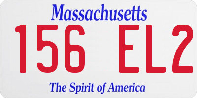 MA license plate 156EL2