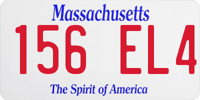 MA license plate 156EL4