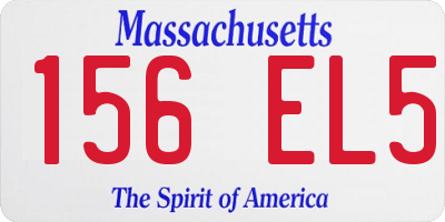 MA license plate 156EL5