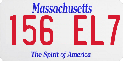MA license plate 156EL7