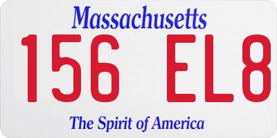 MA license plate 156EL8