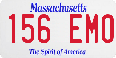 MA license plate 156EM0
