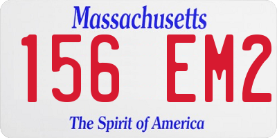 MA license plate 156EM2