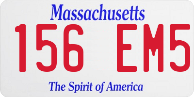 MA license plate 156EM5