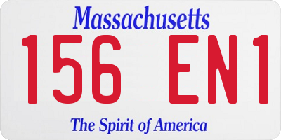 MA license plate 156EN1