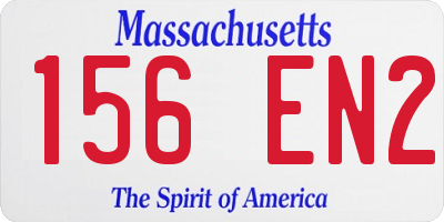MA license plate 156EN2