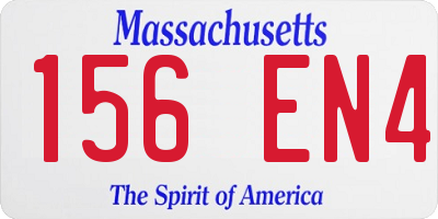 MA license plate 156EN4