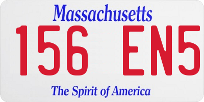 MA license plate 156EN5