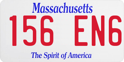 MA license plate 156EN6