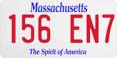 MA license plate 156EN7