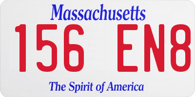 MA license plate 156EN8