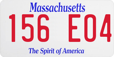 MA license plate 156EO4