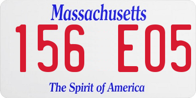 MA license plate 156EO5