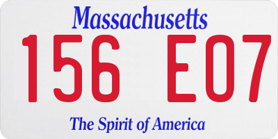 MA license plate 156EO7