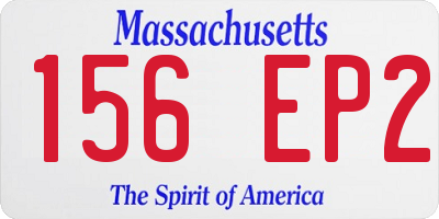 MA license plate 156EP2