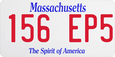MA license plate 156EP5