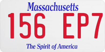 MA license plate 156EP7