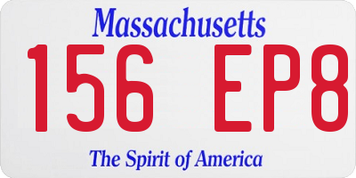 MA license plate 156EP8