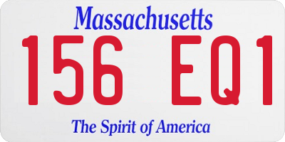 MA license plate 156EQ1