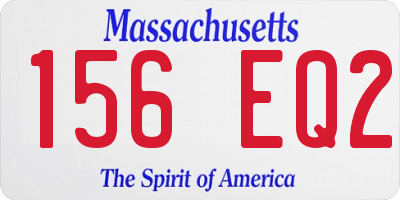 MA license plate 156EQ2
