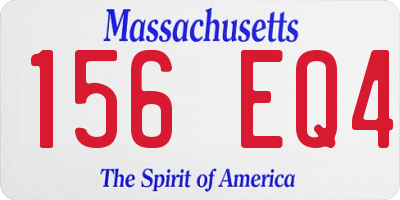 MA license plate 156EQ4