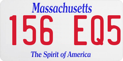 MA license plate 156EQ5