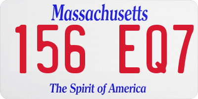 MA license plate 156EQ7