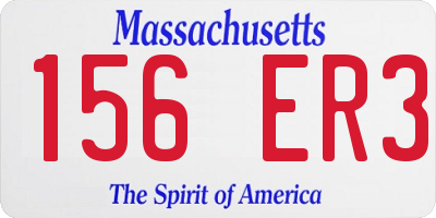 MA license plate 156ER3