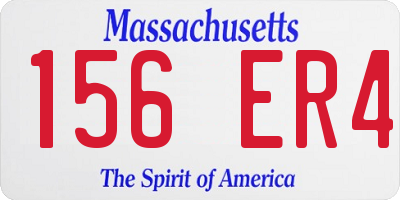 MA license plate 156ER4