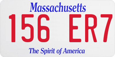 MA license plate 156ER7