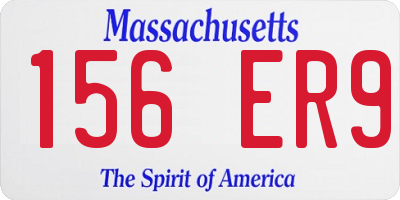 MA license plate 156ER9
