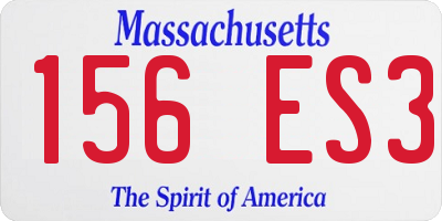 MA license plate 156ES3