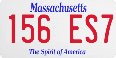 MA license plate 156ES7
