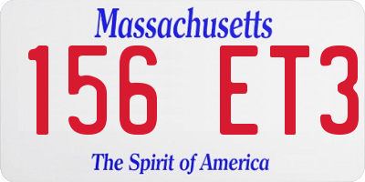 MA license plate 156ET3