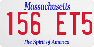 MA license plate 156ET5