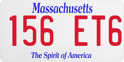 MA license plate 156ET6