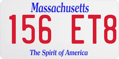 MA license plate 156ET8