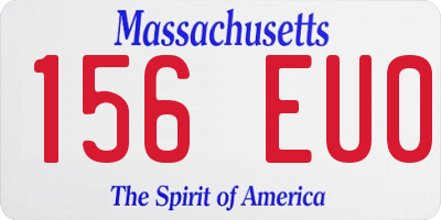 MA license plate 156EU0